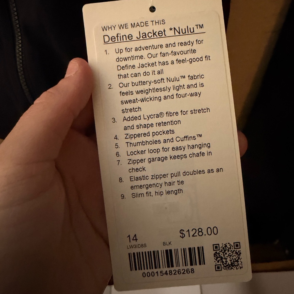 Lululemon define black jacket NWT - image 3